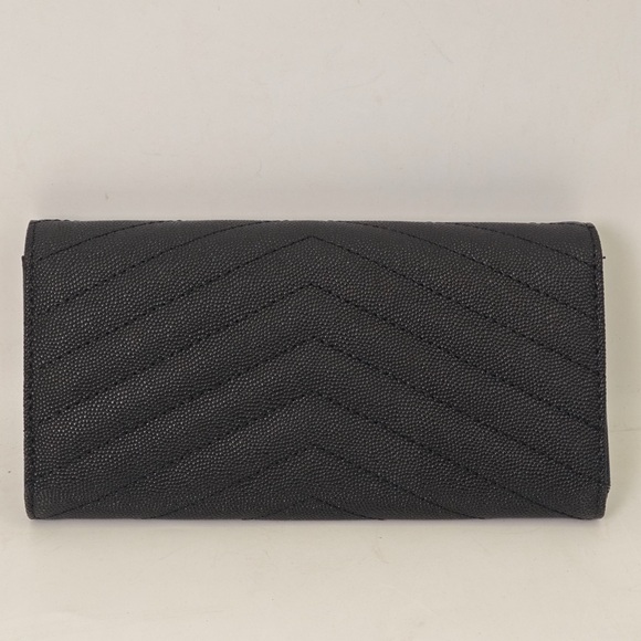 Yves Saint Laurent Quilted Black Clutch with Gold Accent - Picture 4 of 10